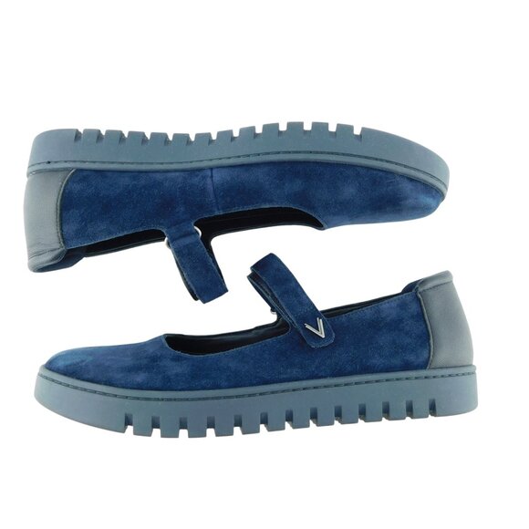 VIONIC Royal Blue Suede Leather Mary Jane Flats 10 - Picture 4 of 7